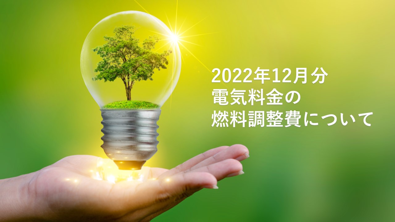 2022年12月分電気料金の燃料費調整について